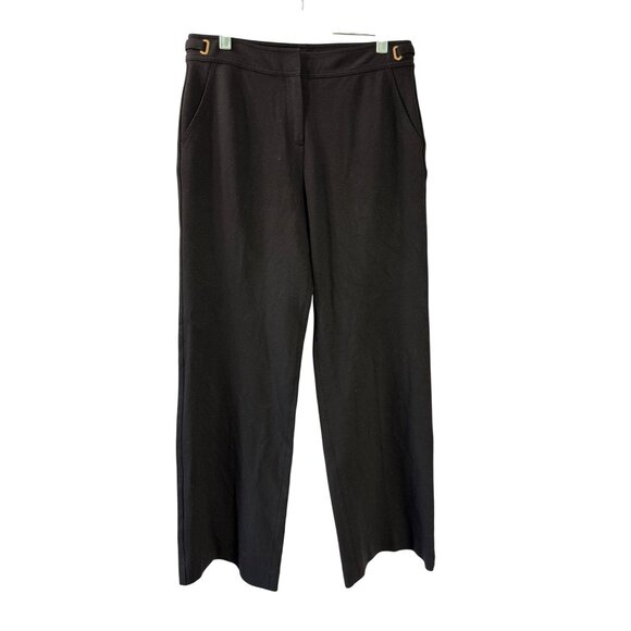 St. John Yellow Label Black Wide Leg Pants Size 8 High Waisted - Picture 1 of 4